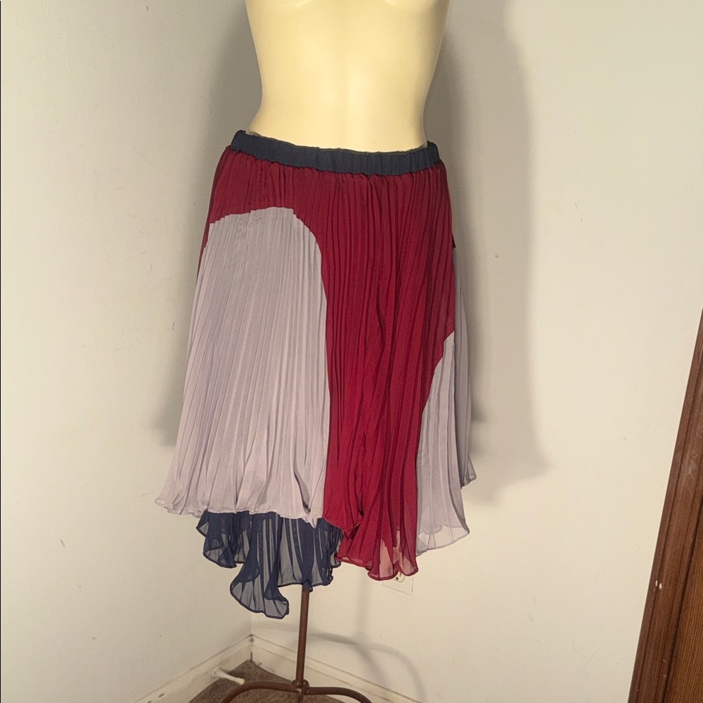 Colorblock Pleated Women's Skirt